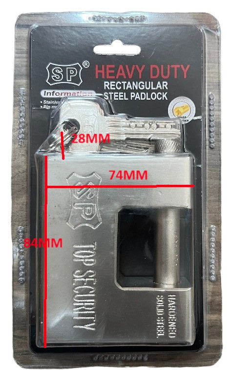 84MM HEAVY DUTY PADLOCK ARMOURED STEEL CONTAINER SHUTTER LOCK 5 KEYS