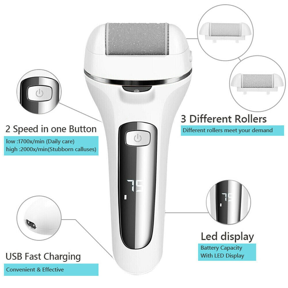 Electric USB Callus Foot File Remover Hard Skin Pedicure Rechargeable Tool - SMH345