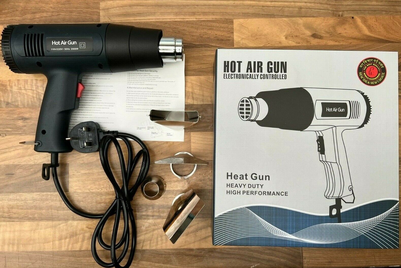 Hot Air Heat Gun 4 Nozzles Electric 2000W Dryer Solder Shrink Paint Stripper - SMH345