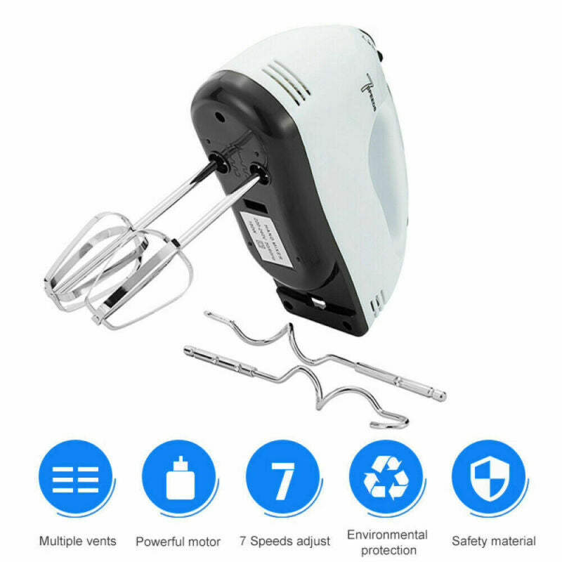 Electric Handheld Whisk 7-Speed Hand Mixer Kitchen Egg Beater Cream Cake Blender - SMH345